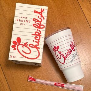 NEW Chick-fil-A Retro Striped 24oz Insulated Tumbler